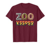 Zoo Keeper Costume Adult Party Safari Zookeeper Zoo Keeper Costume Adult Halloween Party Safari Zookeeper T-Shirt - Burgundy
