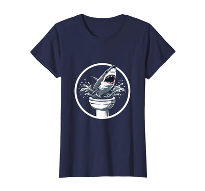 Shark Bursting Through a Toilet Bowl Graphic T-Shirt