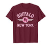 133 Apparel Buffalo NY Buffalo New York Circle NY Pink Print T-Shirt - Burgundy