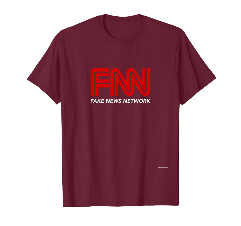 Fake News Network #fakenews Funny Trump Halloween Costume T-Shirt - Burgundy