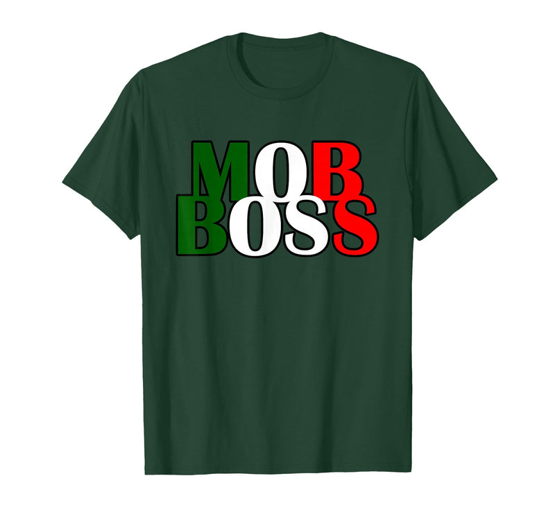 Italian Yeah B Mob Boss Italian Flag 1920s Costume Mafia Party T-Shirt - Dark Green