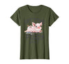 Funny pig mom farming pig farm life gifts Co. Getting Piggy with it Shirt Funny Pig Farm Life Cute Pig T-Shirt - Olive Green