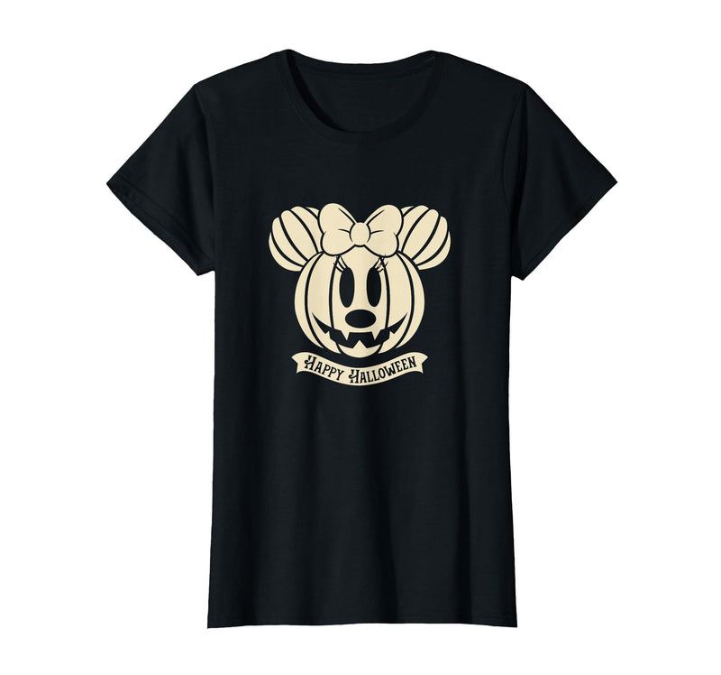Disney Minnie Mouse Pumpkin Happy Halloween T-Shirt - Black