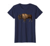 Altes Büffel-Design Buffalo Vintage Retro American Bison T-Shirt - Navy Blue