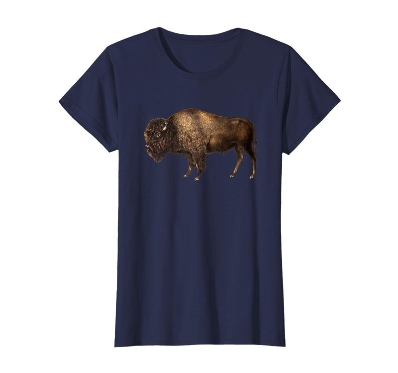 Altes Büffel-Design Buffalo Vintage Retro American Bison T-Shirt - Navy Blue