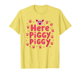 Mademark John Pork's Calling: Here Piggy Piggy Funny Pig Lover Gift T-Shirt - Lemon Yellow