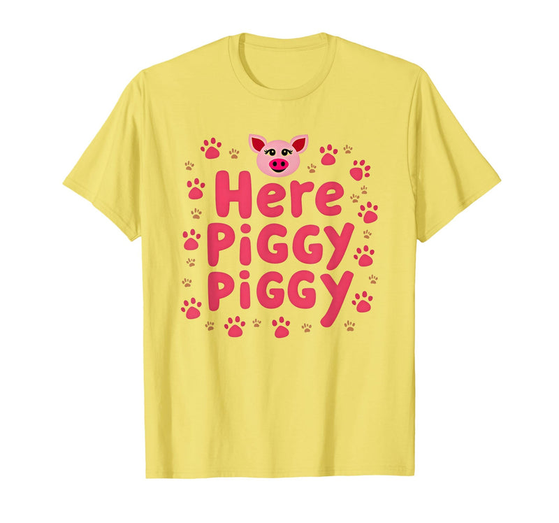 Mademark John Pork's Calling: Here Piggy Piggy Funny Pig Lover Gift T-Shirt - Lemon Yellow