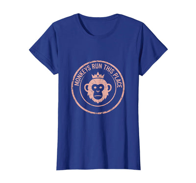 Monkeys Run This Place Funny Primate Design T-Shirt - Women