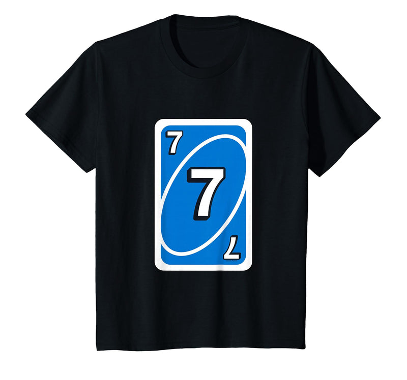 UNO Halloween Blue 7" Card T-Shirt - Black