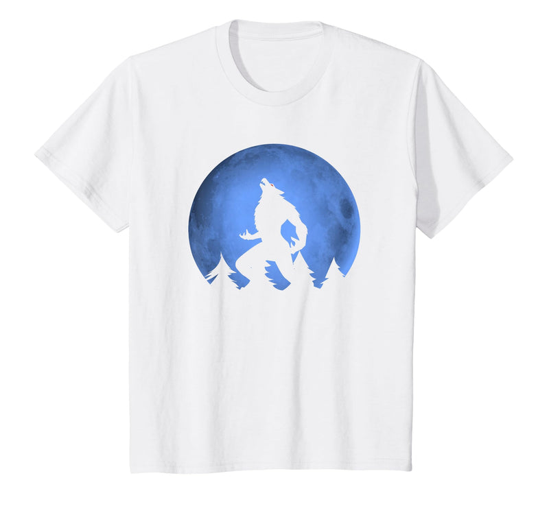 Ideas Halloween costume " Wolf moon " Wolf Halloween Costume Werewolf Blue Moon Scary for Men Boys T-Shirt - White