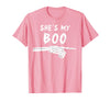 Miftees Matching Halloween Tees She's My Boo Matching Halloween Costume She's My Boo T-Shirt - Pink