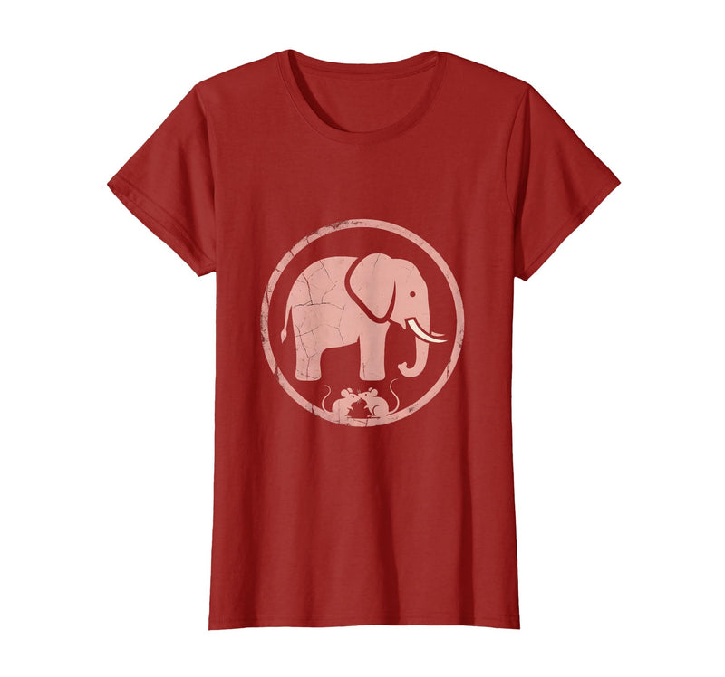 Mademark Be Kind Elephant and Mouse Gentle Touch Design T-Shirt - Women - Cranberry Red