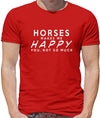 Dressdown Horses Makes Me Happy - Mens Premium Cotton T-Shirt - Red