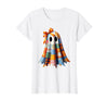 Patchwork Quilt Ghost Halloween Quilter Autumn Tee Patchwork Ghost Quilt Halloween Quilter Fall Autumn Bow Cute T-Shirt -