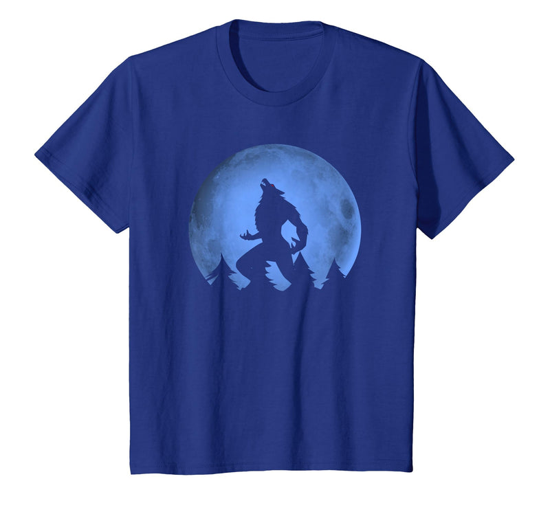 Ideas Halloween costume " Wolf moon " Wolf Halloween Costume Werewolf Blue Moon Scary for Men Boys T-Shirt - Royal Blue