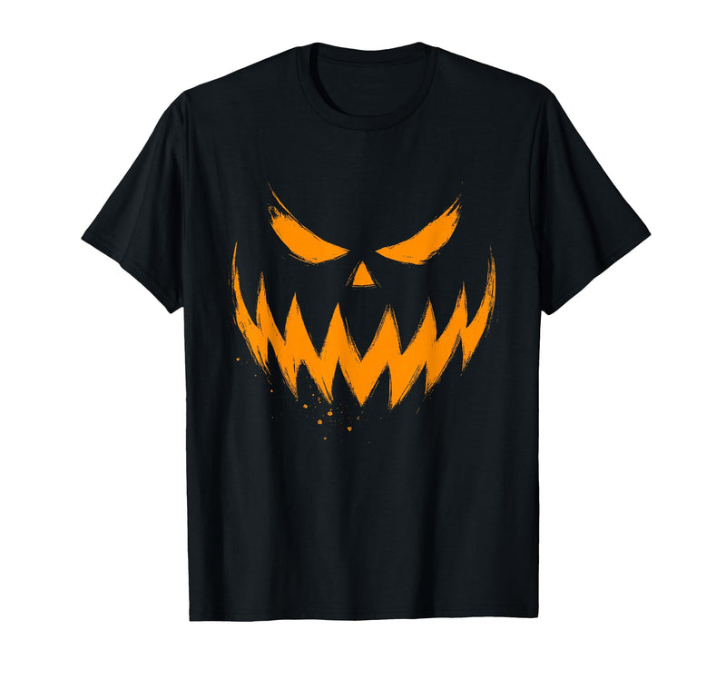 Vintage Jack o Lantern Halloween Tee Pumpkin Face Jack O Lantern Scary Carved Halloween Costume T-Shirt - Black
