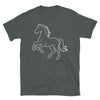 Generic Horse T-Shirt, Horse Silhouette Outline Graphic Equestrian Riding #25D3 - Dark Heather