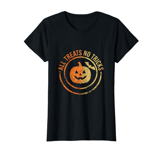 Mademark All Treats No Tricks Halloween Design T-Shirt - Black