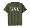Cow Pattern Print Family Matching Birthday Apparel Cow Dad Birthday Family Matching Girl Boy Farm Birthday T-Shirt - Olive