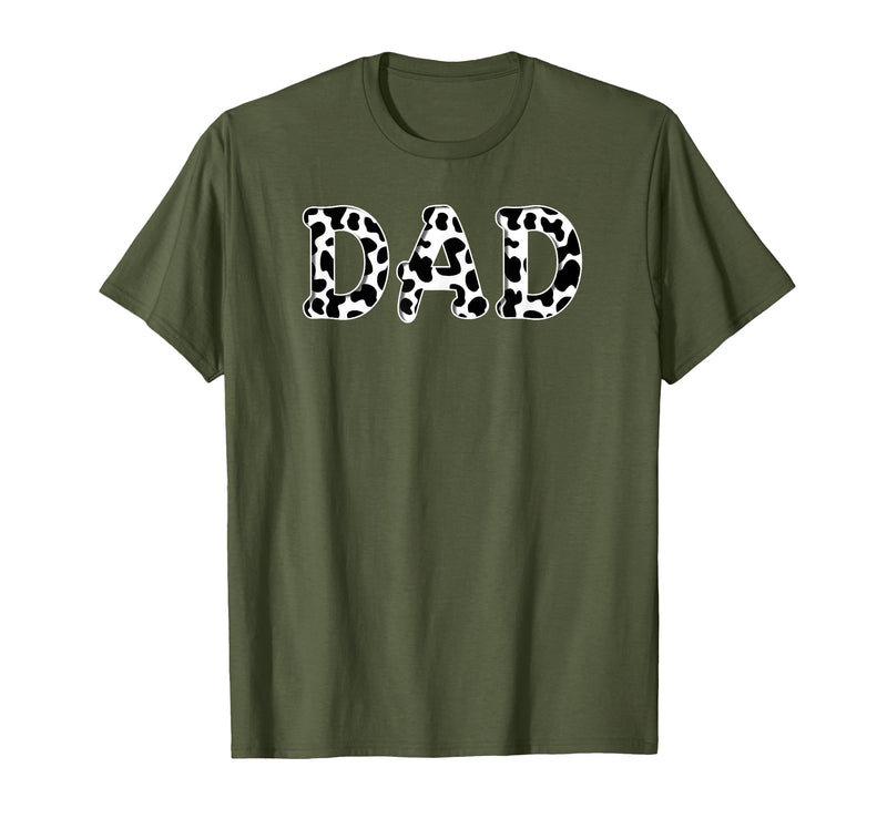 Cow Pattern Print Family Matching Birthday Apparel Cow Dad Birthday Family Matching Girl Boy Farm Birthday T-Shirt - Olive