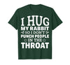 I Hug My Rabbit I Easter Bunny Design Lionhead Rabbit T-Shirt in Dark Green
