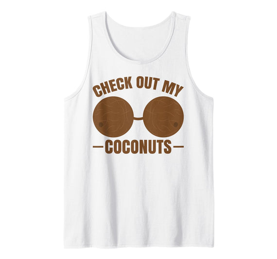 Funny Hawaiian Shirts For Women Luau Party Adult Coconut Bra Check Out My Coconuts Shell Bra for Girls Sleeveless Tank Top -