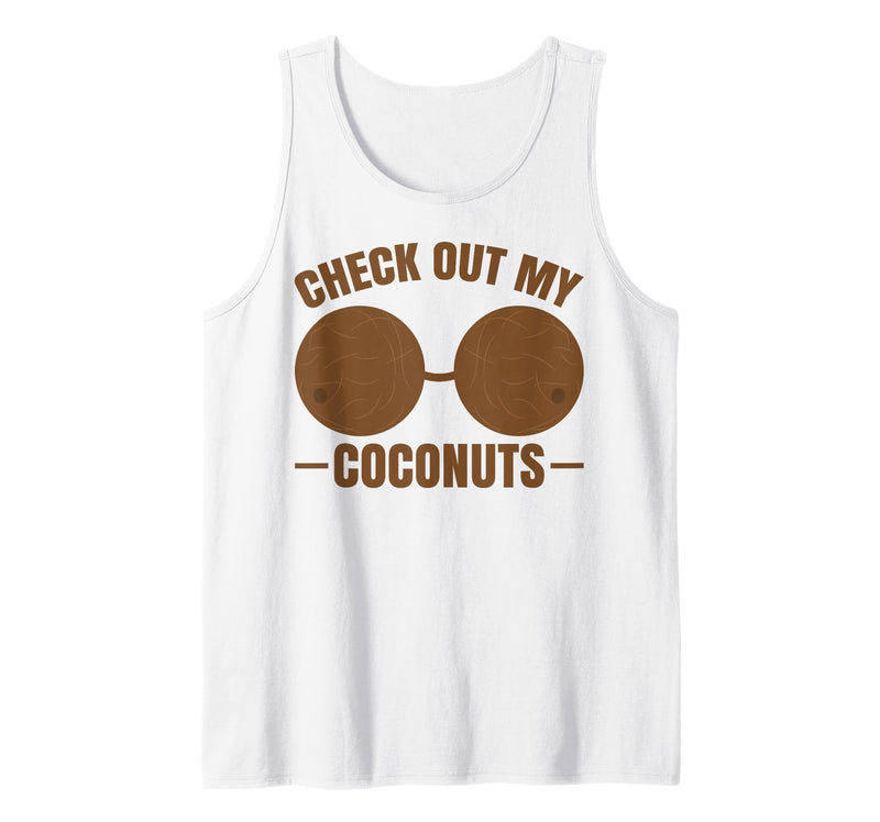Funny Hawaiian Shirts For Women Luau Party Adult Coconut Bra Check Out My Coconuts Shell Bra for Girls Sleeveless Tank Top -