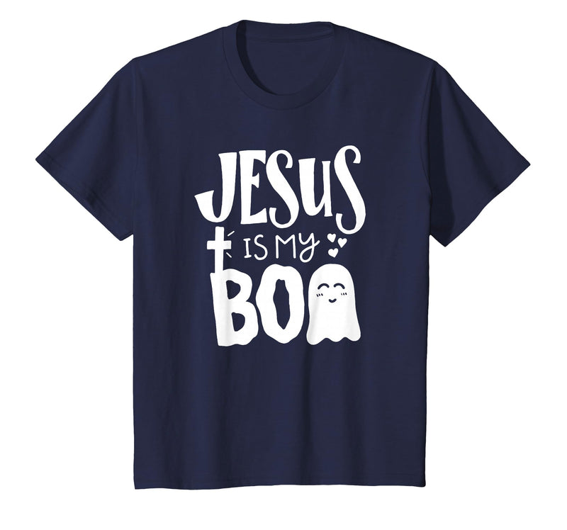 Jesus is My Boo - Funny Christian Halloween Quote Humor T-Shirt - Navy Blue