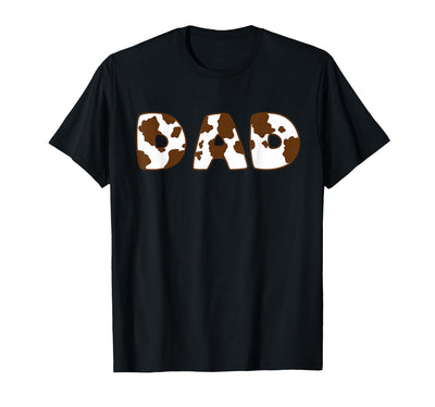Cow Print for Family Matching Outfits Dad Cow Brown White T-Shirt