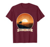 Mademark Sunrise Saddle Repeat Horse Rider Silhouette Design T-Shirt - Men - Burgundy