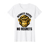 Mademark Monkey Hours No Regrets Funny Primate Design T-Shirt - Women - White