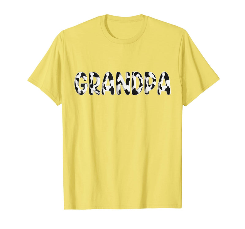 Cow Pattern Print Family Matching Birthday Shirts Cow Grandpa Birthday Family Matching Fathers Day Boy Girl T-Shirt - Lemon