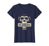 Mademark Go Bananas or Go Home Funny Monkey Design T-Shirt - Women - Navy Blue