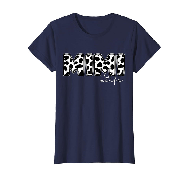 Cow Print Matching Family Apparel Mimi Life Cow Print Family Matching T-Shirt - Navy Blue