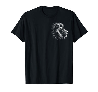 Lion Head - Cool Portrait of a Proud Lion on Chest T-Shirt