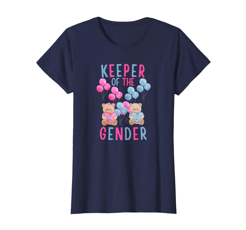 Gender Reveal Party Bear Designs Keeper of The Gender Reveal Party Gender Reveal Ideas T-Shirt - Navy Blue