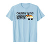 LGBTQ Pride Gifts Chubby Guys Cuddle Better Gay Bear Pride Couple Flag Love T-Shirt - Baby Blue
