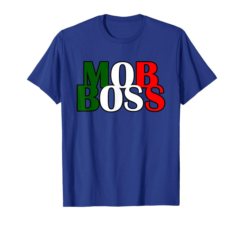 Italian Yeah B Mob Boss Italian Flag 1920s Costume Mafia Party T-Shirt - Royal Blue