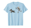 Pitbull Halloween Costume Funny Pitbull Skeleton Hand Halloween T-Shirt - Baby Blue