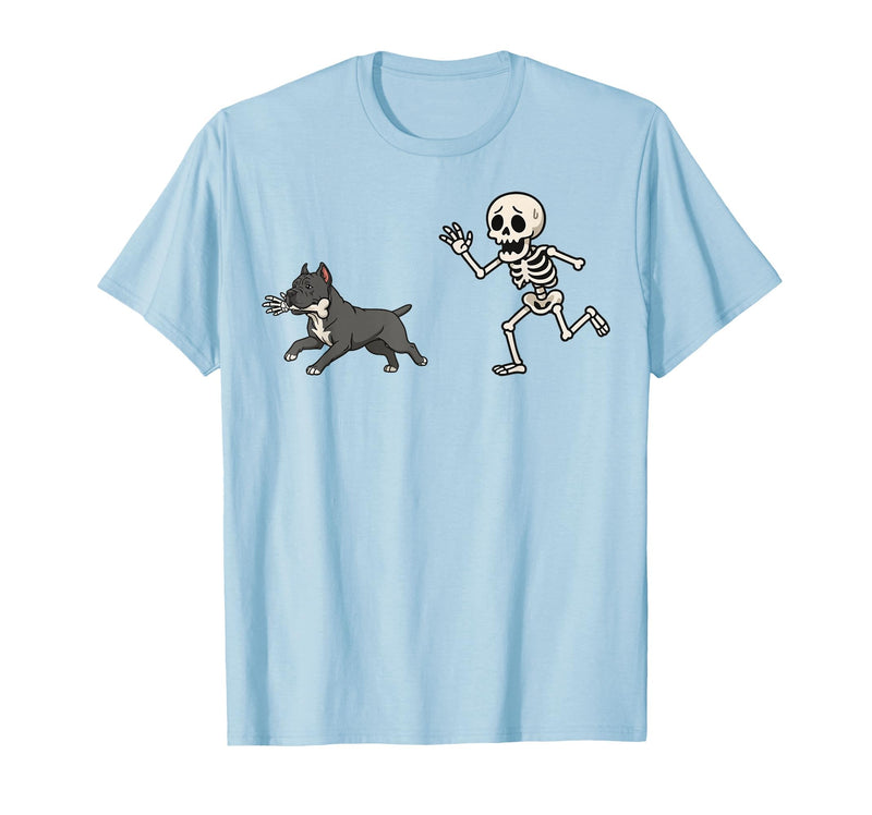 Pitbull Halloween Costume Funny Pitbull Skeleton Hand Halloween T-Shirt - Baby Blue