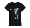 Funny Skeleton Golf Halloween Costume Golf Skeleton Pumpkin Halloween Shirt T-Shirt - Black