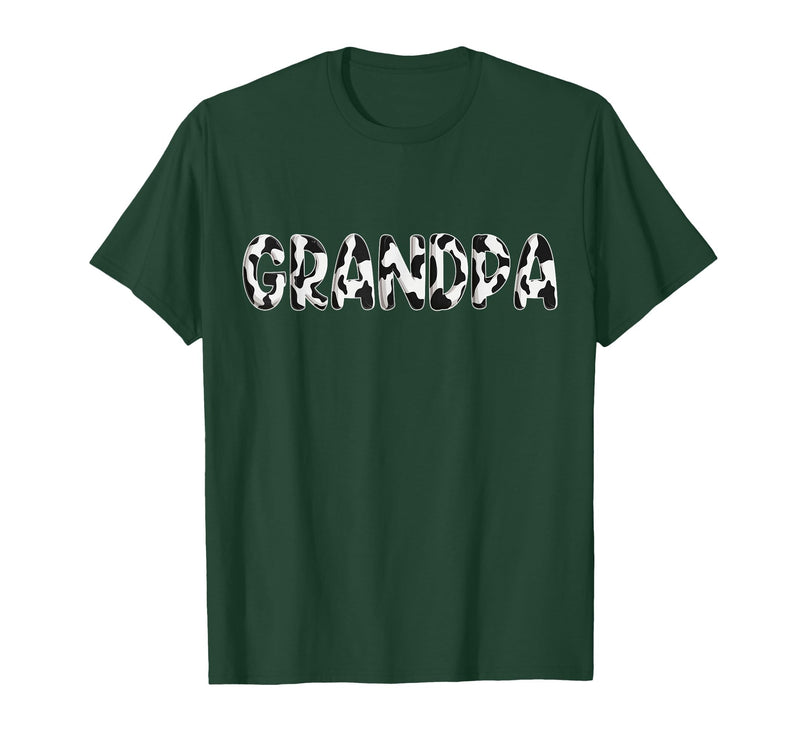 Cow Pattern Print Family Matching Birthday Shirts Cow Grandpa Birthday Family Matching Fathers Day Boy Girl T-Shirt - Dark
