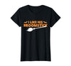 Funny Groovy Halloween Outfit I Like His Broomstick Halloween Funny Matching Couples T-Shirt - Black