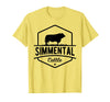 Funny Farmer Gift for Simmental Cattle Cow Farmer - Simmental Cattle T-Shirt - Lemon Yellow