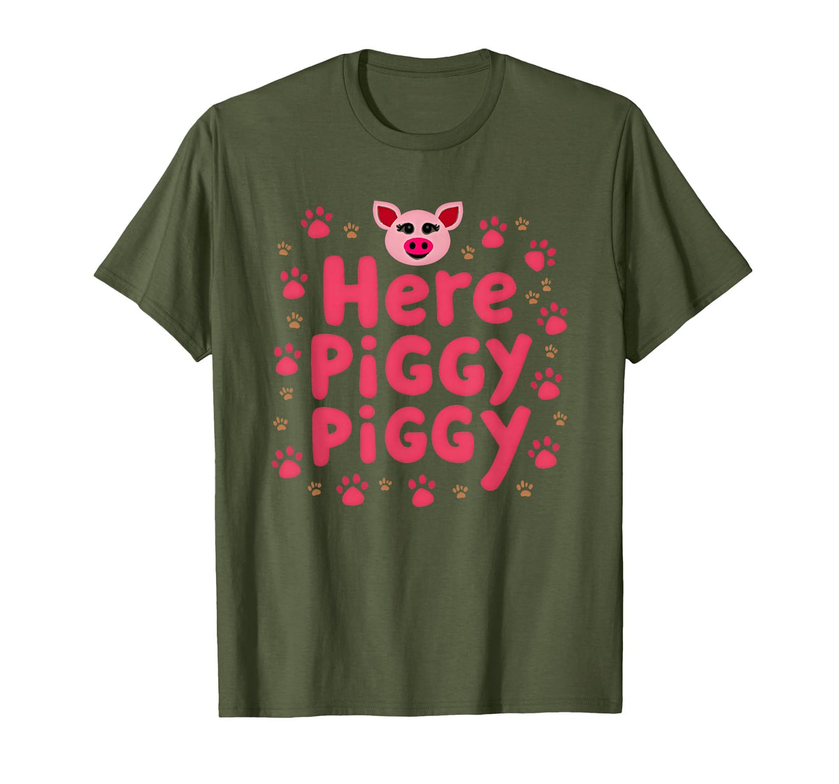Mademark John Pork's Calling: Here Piggy Piggy Funny Pig Lover Gift T-Shirt - Olive Green