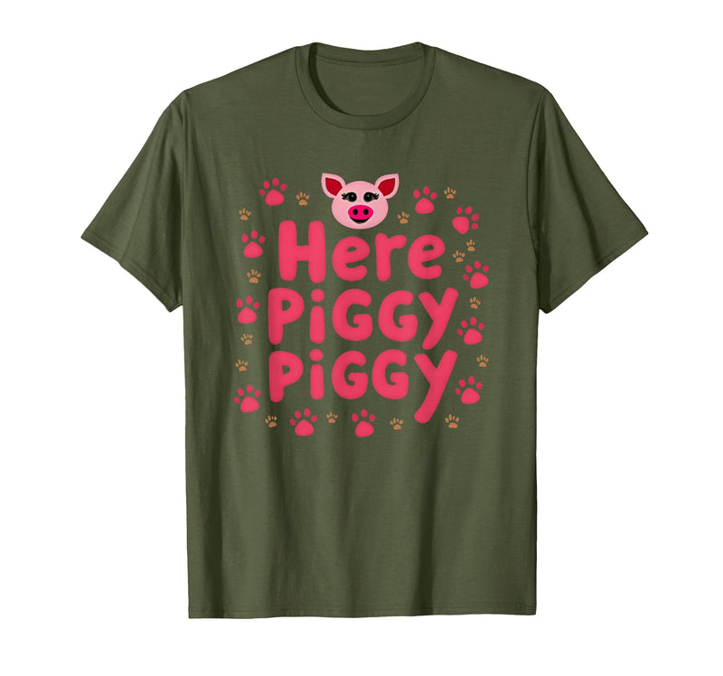 Mademark John Pork's Calling: Here Piggy Piggy Funny Pig Lover Gift T-Shirt - Olive Green