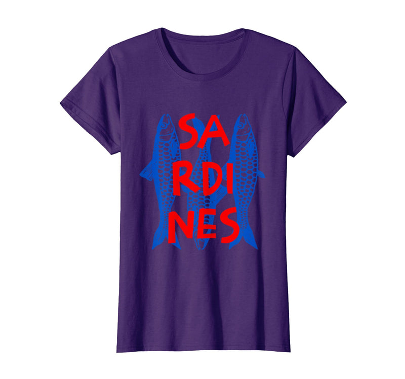 Vintage Sardine Tinned Fish Summer Tee Sardines Tinned Fish Retro Graphic for Men Women T-Shirt - Purple