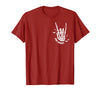 Funny Skeleton Halloween Vintage Stay Spooky Hand Skeleton Happy Halloween Pocket T-Shirt - Cranberry Red