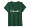 Women's WashU Women's Icon Logo | Washington University in St. Louis V-Neck T-Shirt - Dark Green