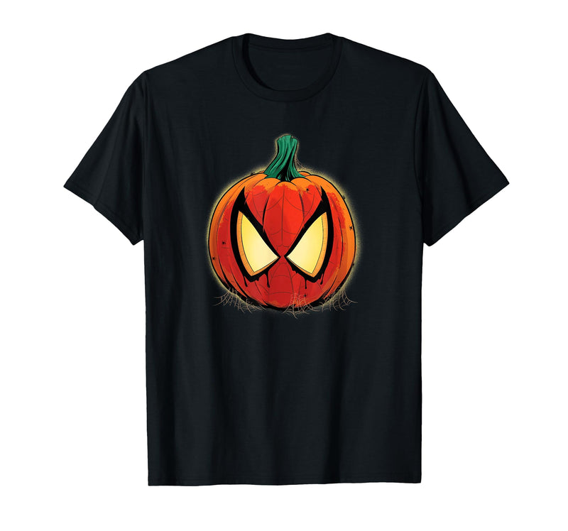 Marvel Spider-Man Halloween Spooky Pumpkin Jack-o'-Lantern T-Shirt - Black